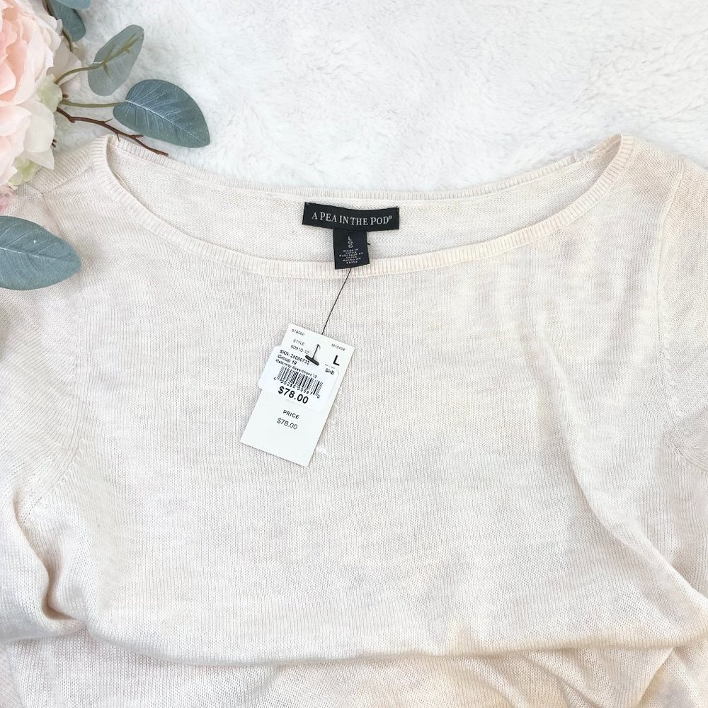 A Pea In The Pod Boat Neck Side Ruched Balloon Long Sleeve Pullover Swea… - Picture 9 of 13